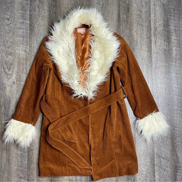 Show Me Your Mumu Corduroy Fur Penny Lane Coat Size XS - Picture 14 of 16